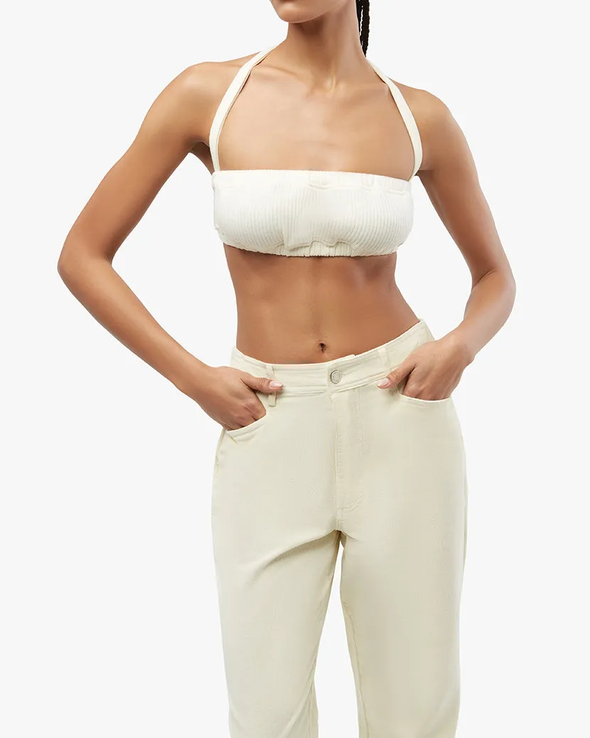 Tie Halter Wide Rib Bra Top sold by WeWoreWhat