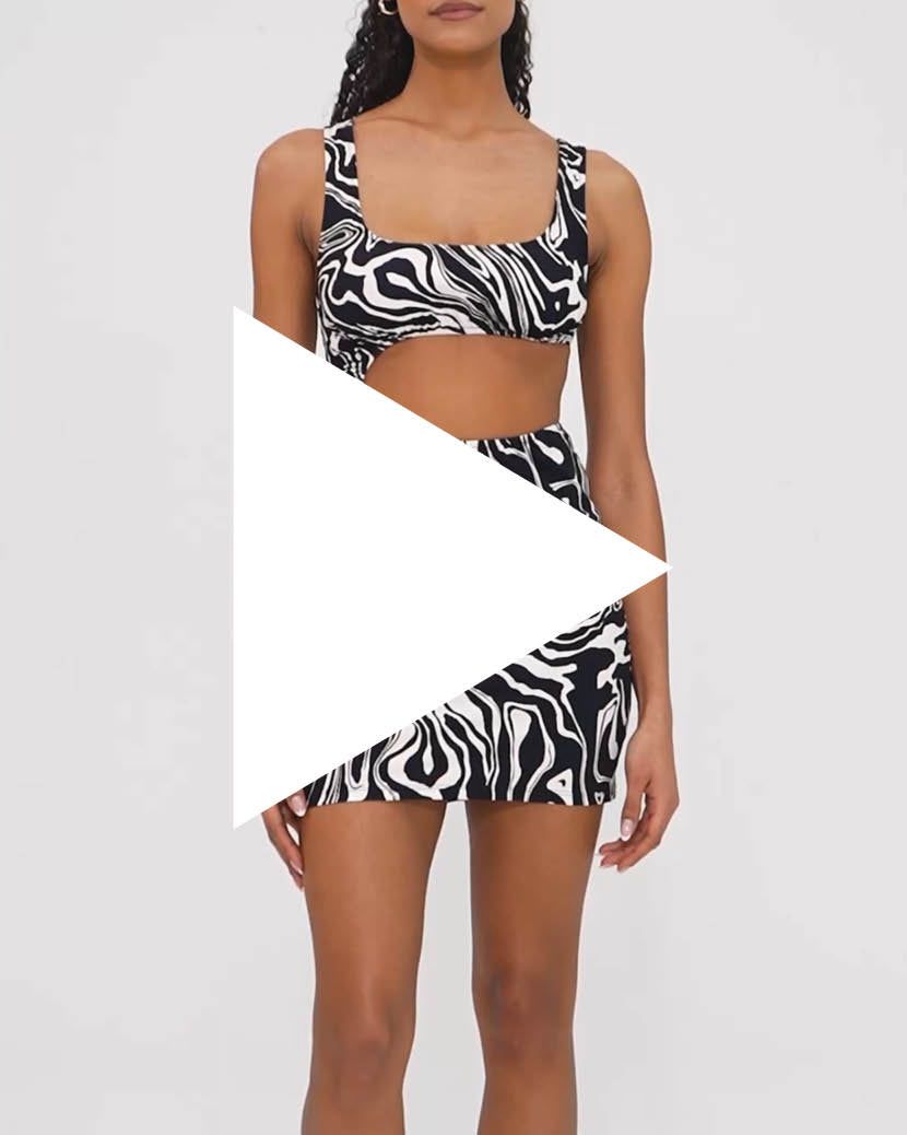 Ruched Cut Out Marble Mini Dress sold by WeWoreWhat product image thumbnail 8