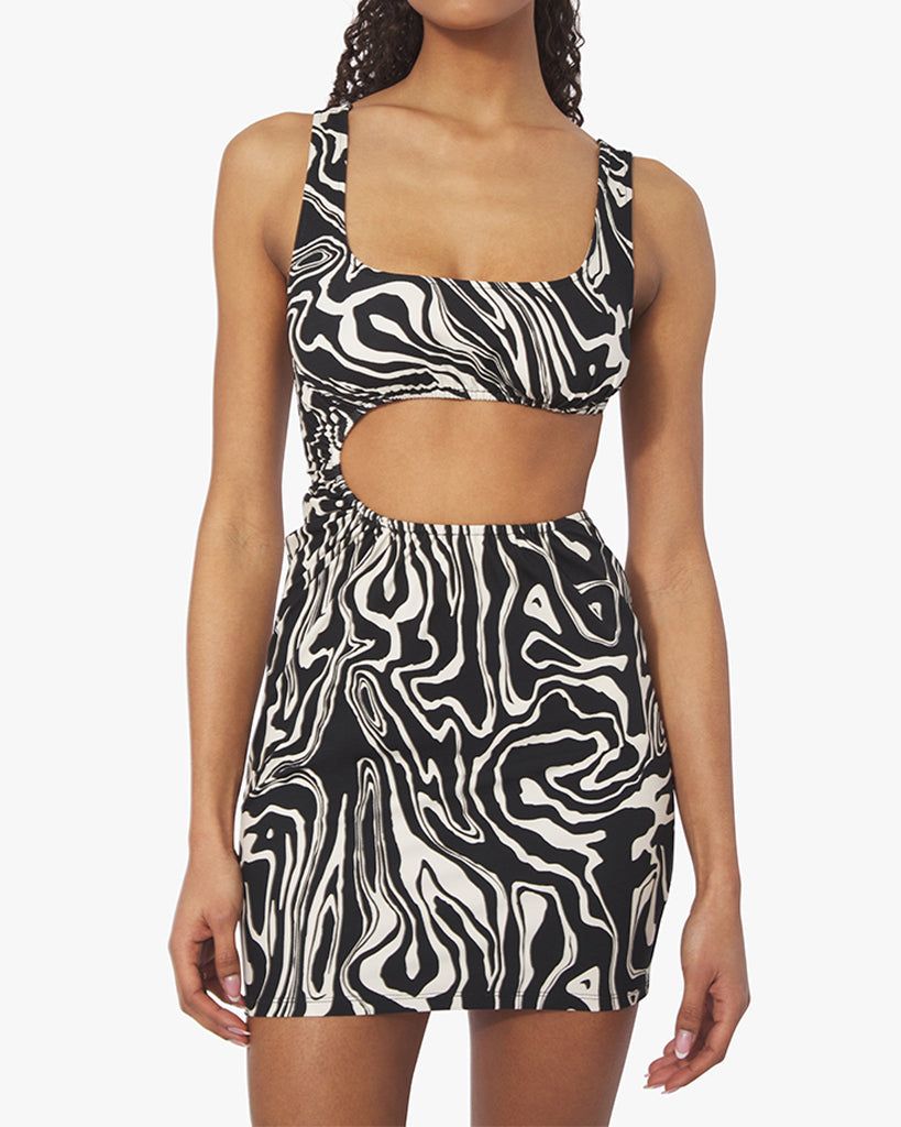 Ruched Cut Out Marble Mini Dress sold by WeWoreWhat product image thumbnail 4