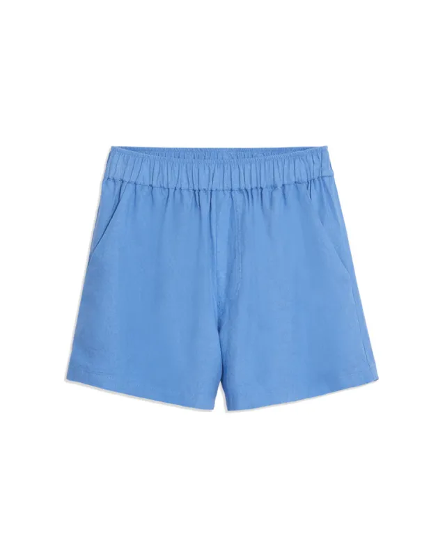Elastic Chambray Linen Short sold by WeWoreWhat