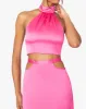 Cut Out Satin Charmeuse Midi Skirt sold by WeWoreWhat