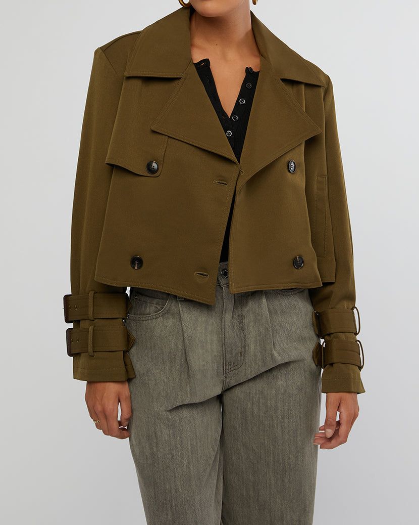Cropped Trench Coat sold by WeWoreWhat