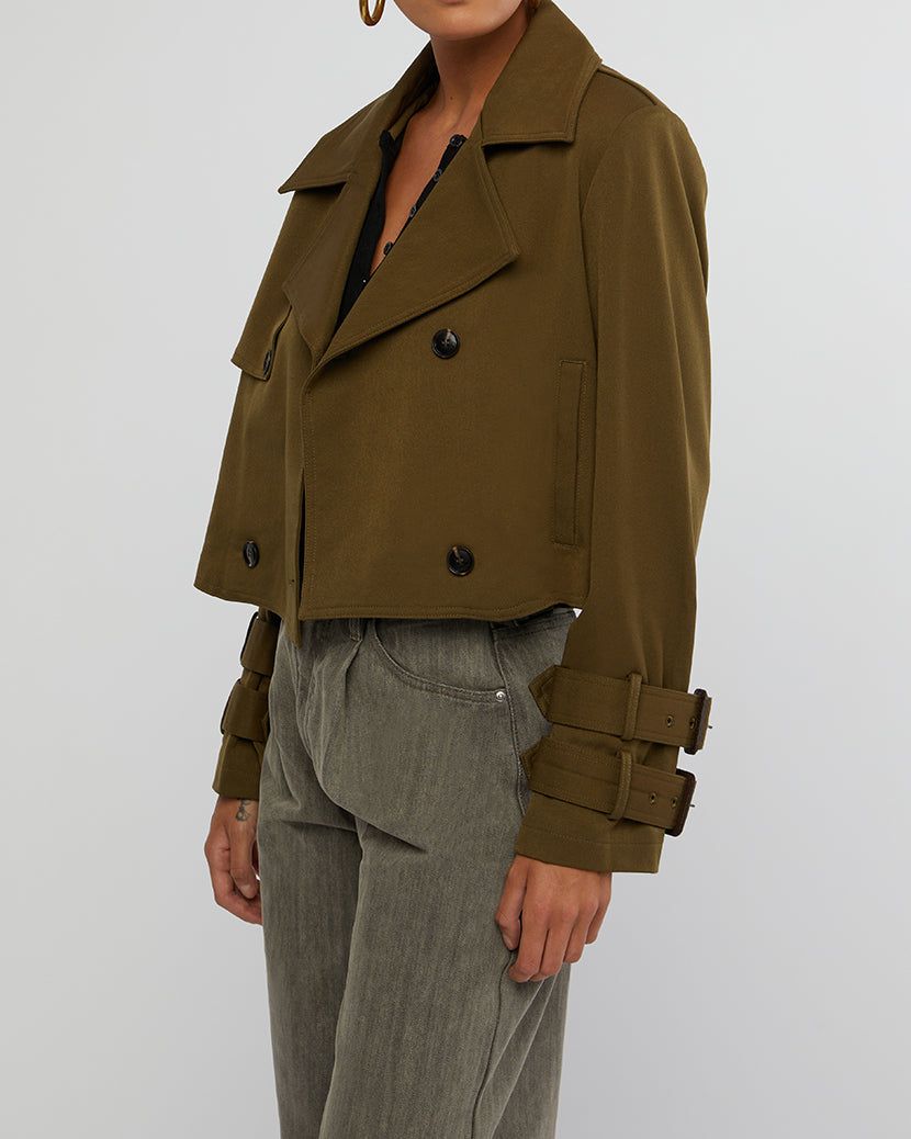 Cropped Trench Coat sold by WeWoreWhat product image thumbnail 5
