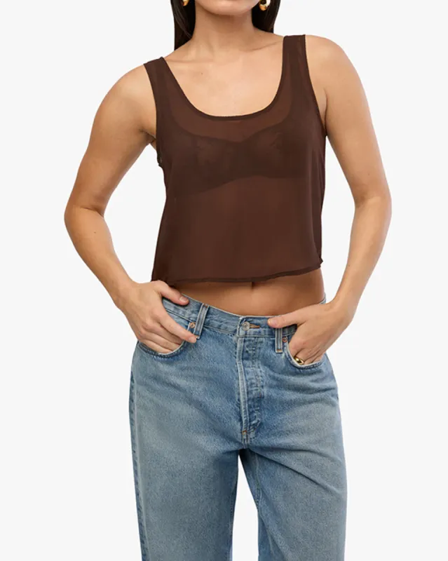 Square Neck Chiffon Tank sold by WeWoreWhat