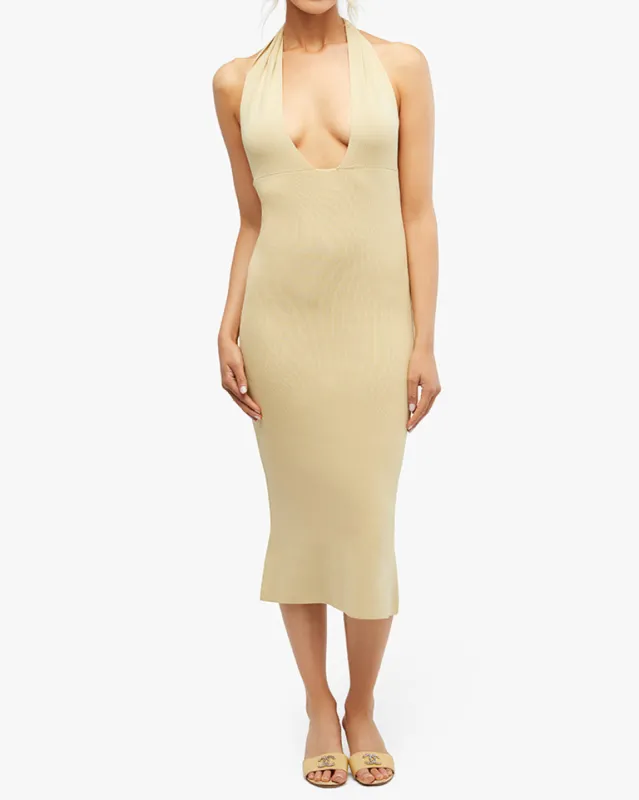 Fully Fashioned Rib Halter Midi Dress sold by WeWoreWhat