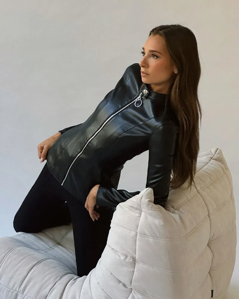 Vegan Leather Fitted Moto Jacket sold by WeWoreWhat product image thumbnail 3