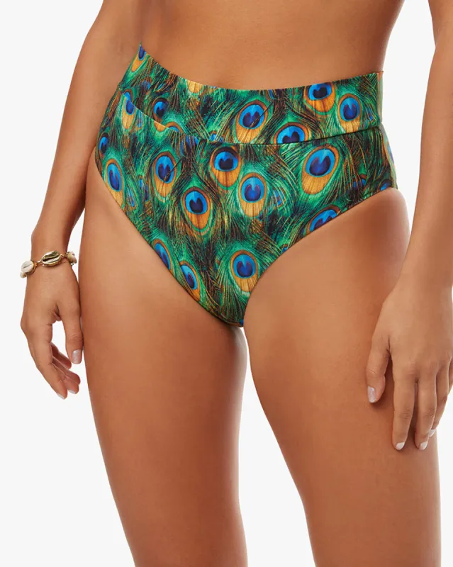 High Rise Full Coverage Peacock Bikini Bottom sold by WeWoreWhat