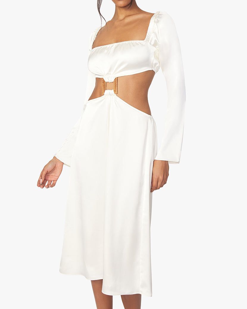 Cut Out Satin Charmeuse Midi Dress sold by WeWoreWhat product image thumbnail 7