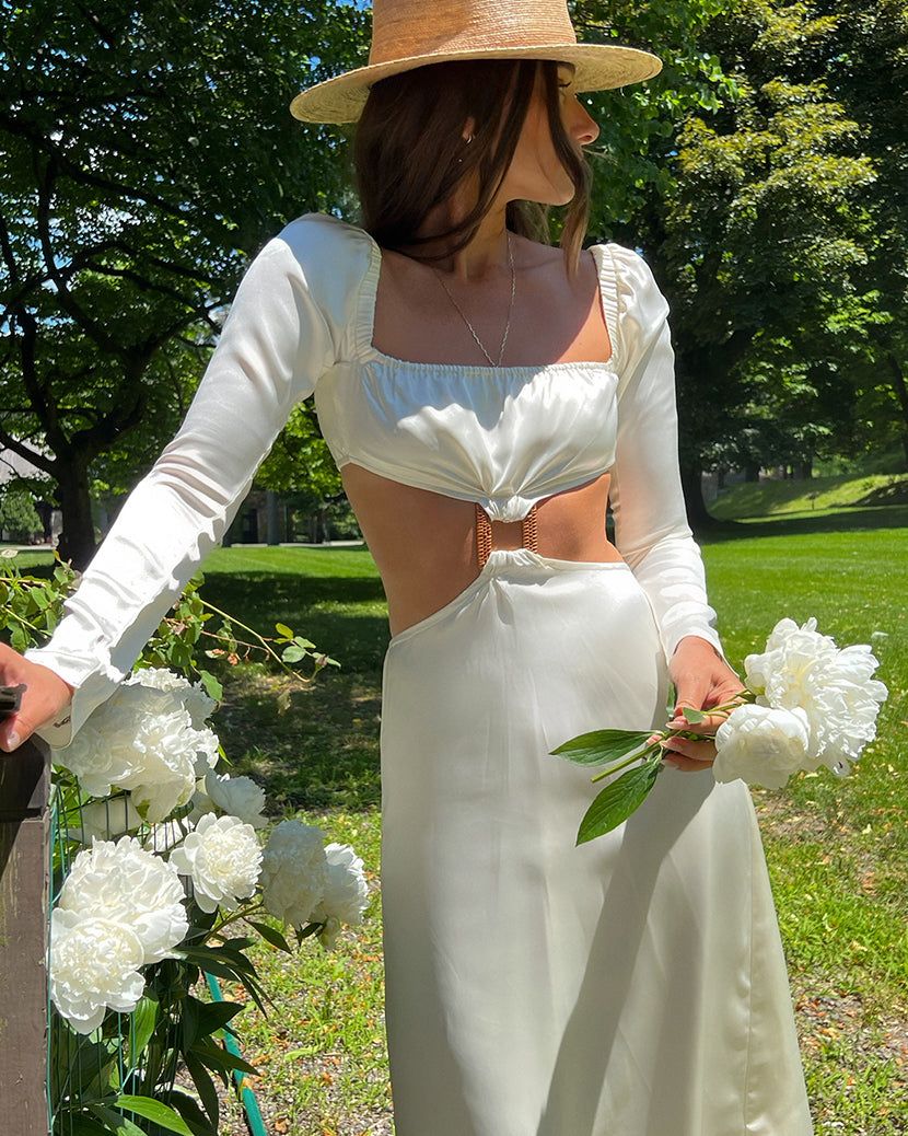 Cut Out Satin Charmeuse Midi Dress sold by WeWoreWhat product image thumbnail 3