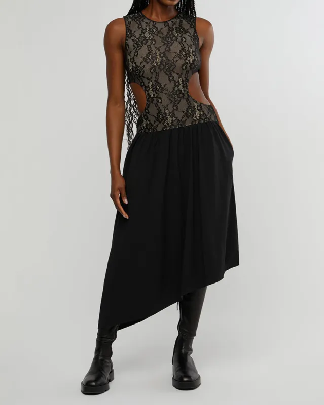Cut Out Asymmetrical Midi Dress sold by WeWoreWhat