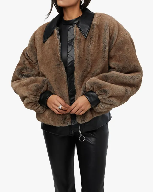 Faux Fur Bomber Jacket sold by WeWoreWhat