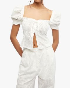 Eyelet Puff Sleeve Top sold by WeWoreWhat