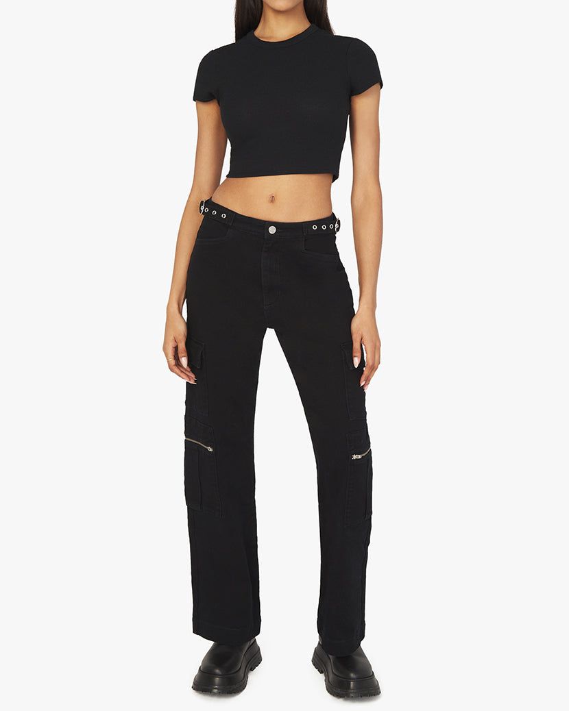 Cropped Waffle Knit Baby Tee sold by WeWoreWhat product image thumbnail 6