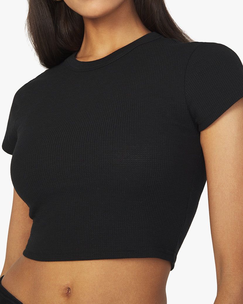 Cropped Waffle Knit Baby Tee sold by WeWoreWhat product image thumbnail 4