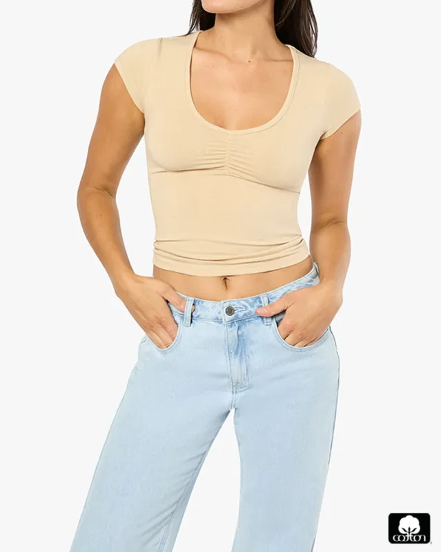 Ruched Tee sold by WeWoreWhat