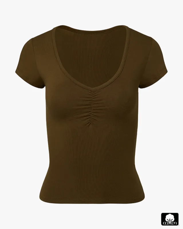 Ruched Tee sold by WeWoreWhat