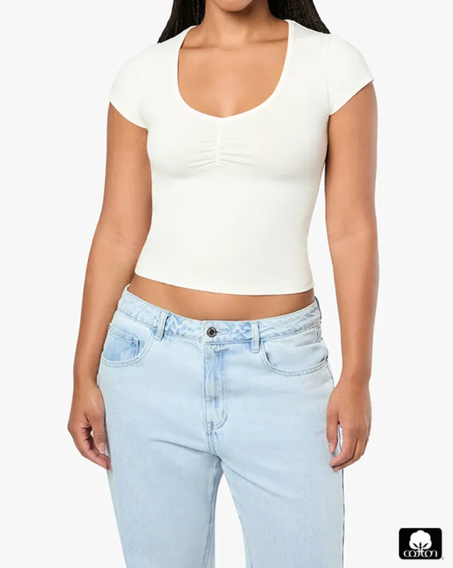Ruched Tee sold by WeWoreWhat