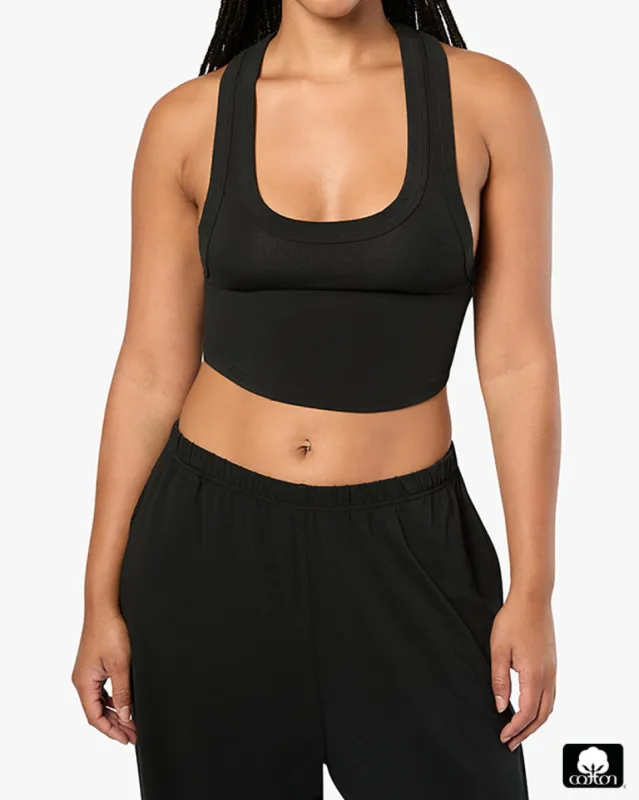 Cropped Scoop Tank sold by WeWoreWhat