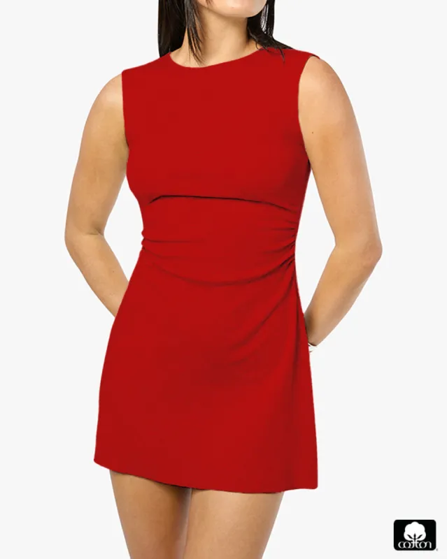 Ruched Muscle Tank Mini Dress sold by WeWoreWhat