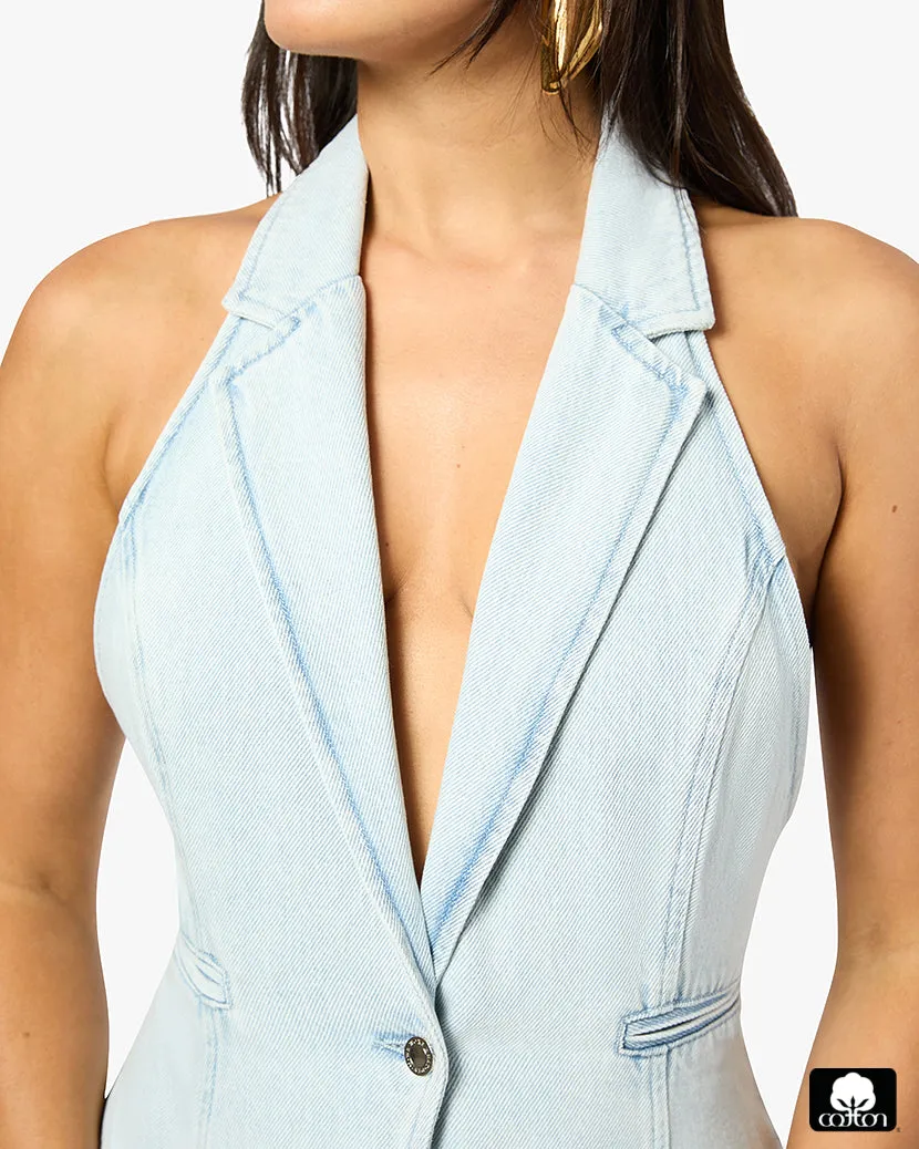 Denim Vest sold by WeWoreWhat product image thumbnail 5