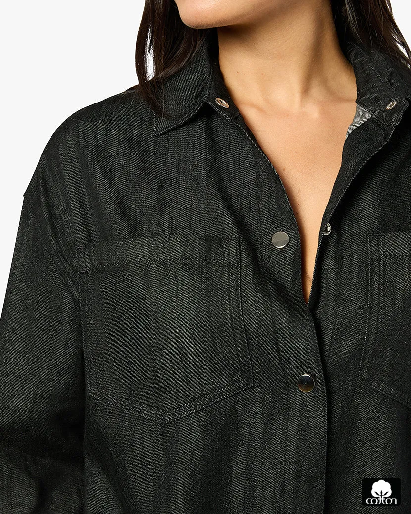 Denim Cuff Shirt sold by WeWoreWhat product image thumbnail 5