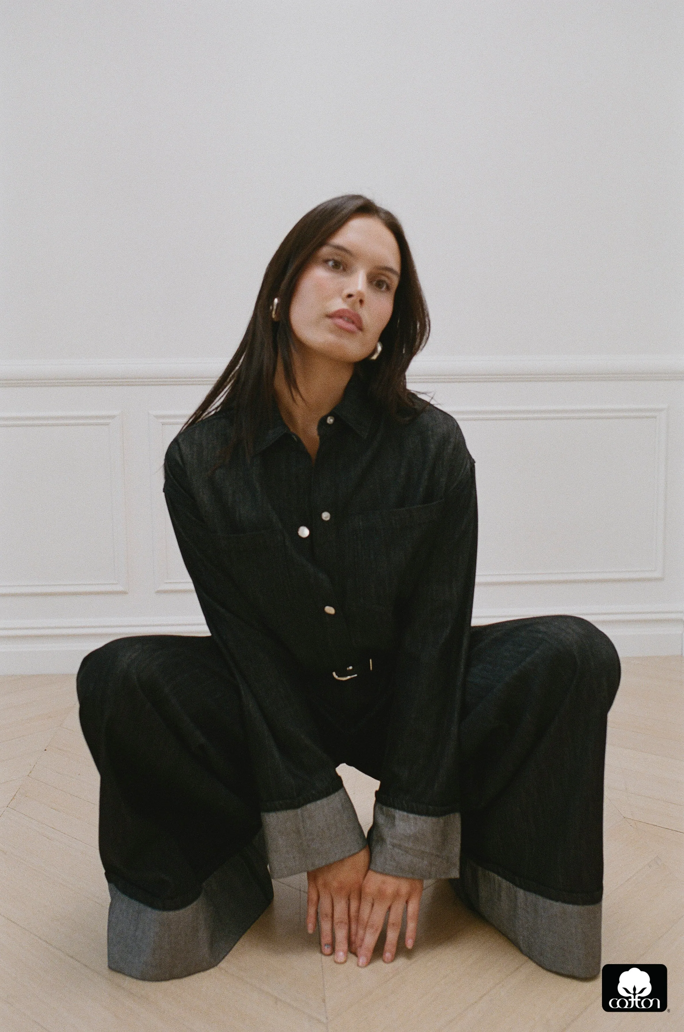 Denim Cuff Shirt sold by WeWoreWhat product image thumbnail 3