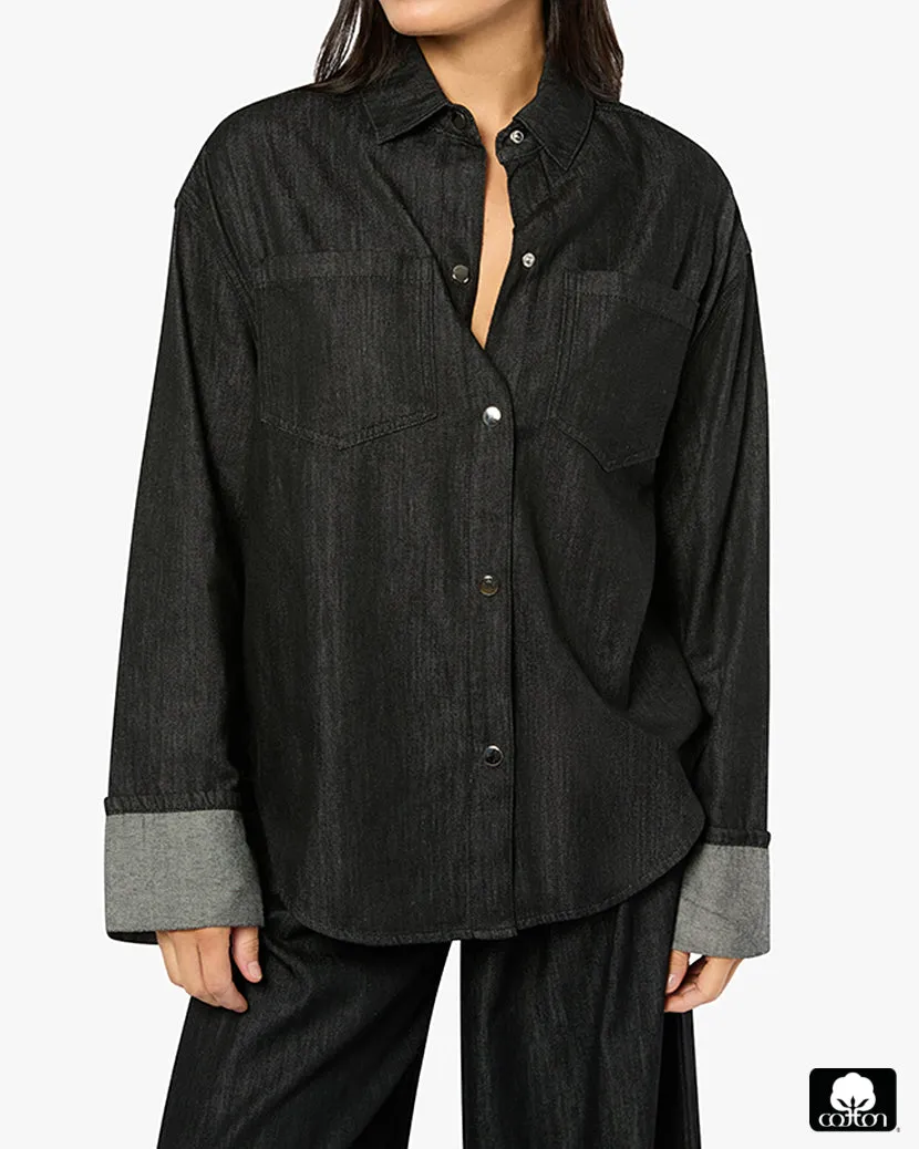 Denim Cuff Shirt sold by WeWoreWhat