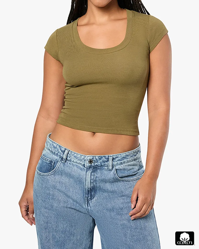 Scoop Neck Tee sold by WeWoreWhat