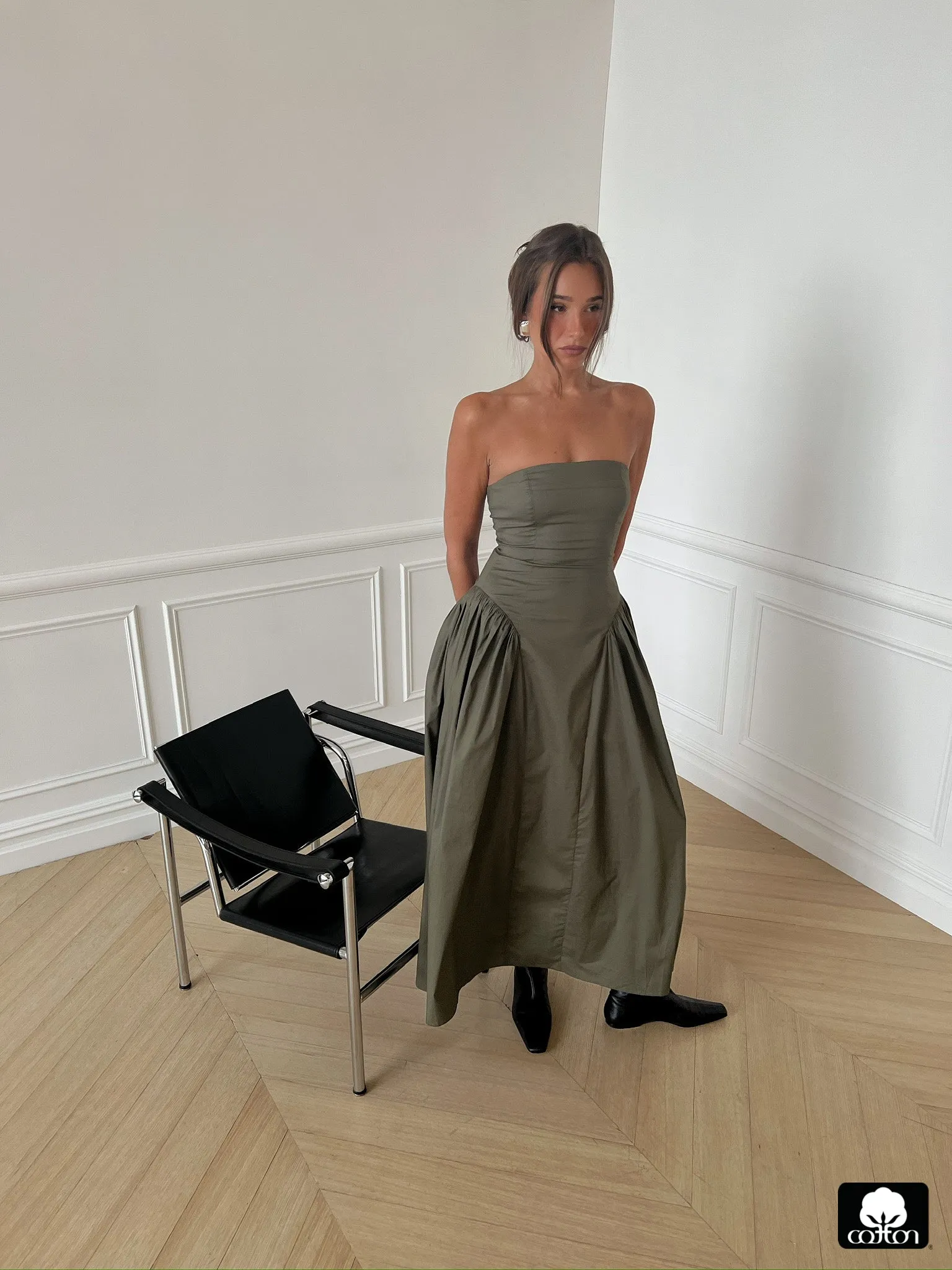 Strapless Corset Ruched Dress sold by WeWoreWhat product image thumbnail 3