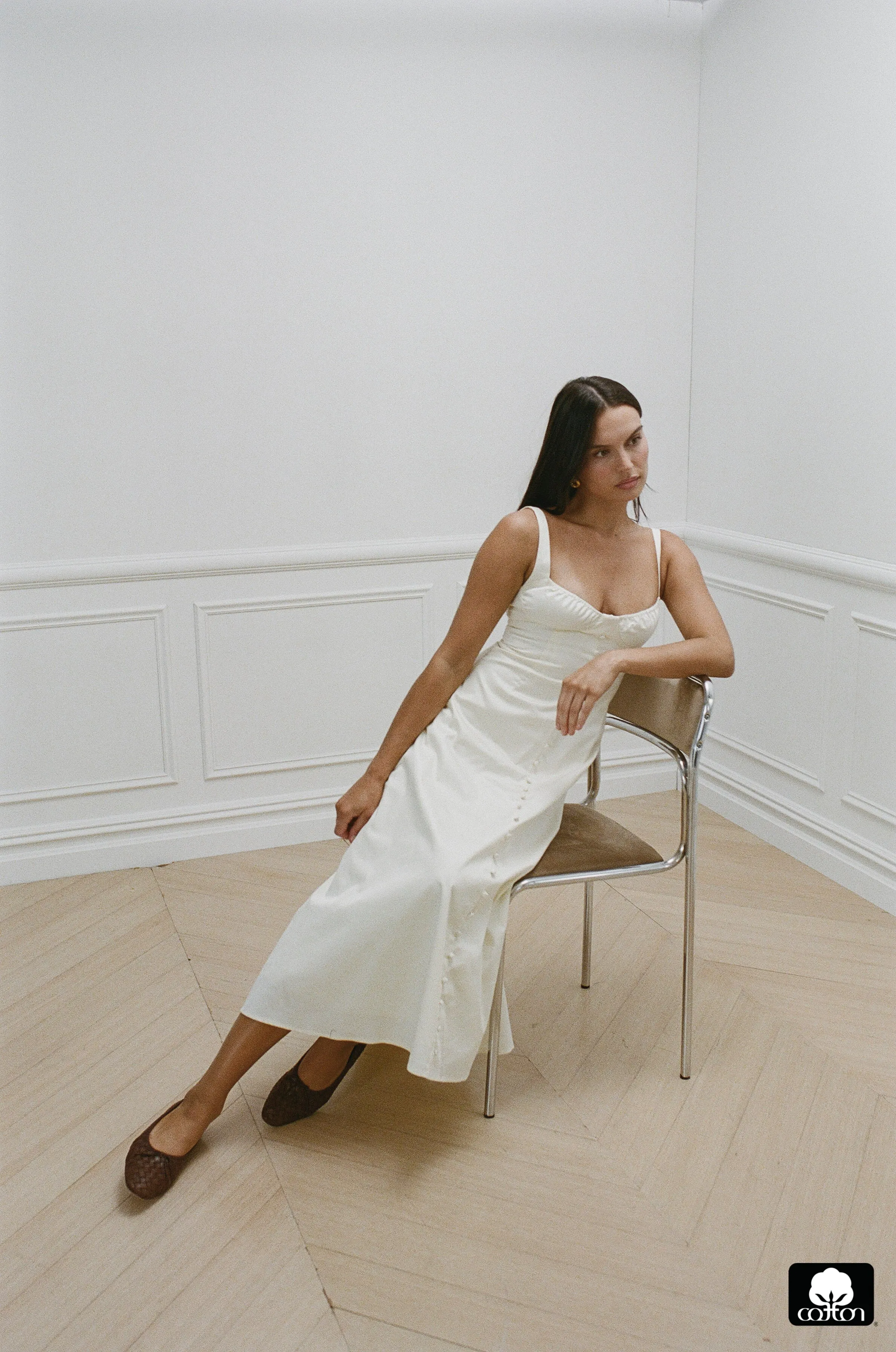 Ruched Cup Button Midi Dress sold by WeWoreWhat product image thumbnail 3