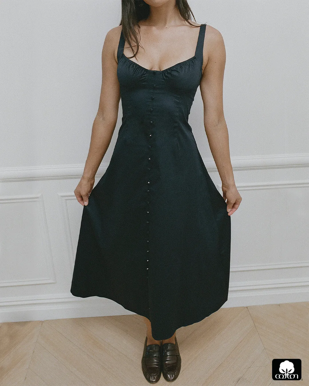 Ruched Cup Button Midi Dress sold by WeWoreWhat product image thumbnail 3