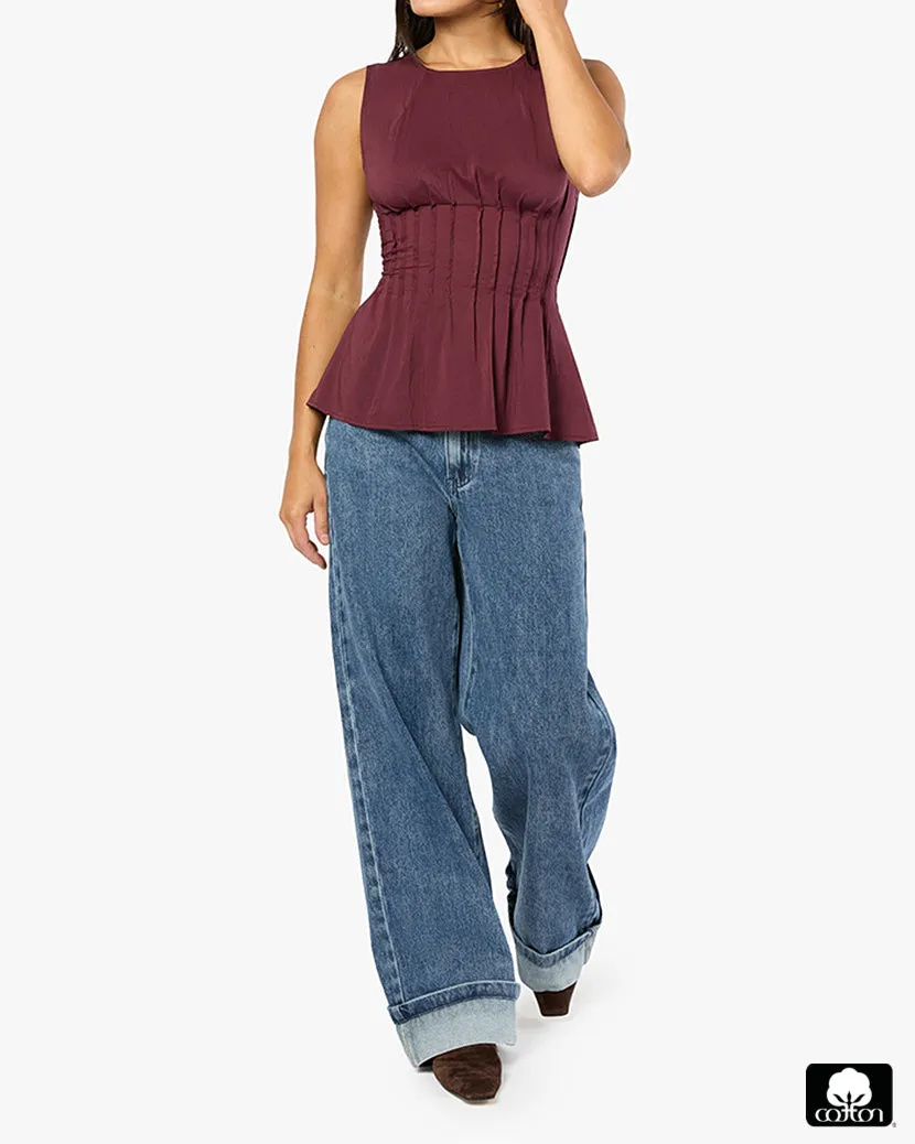 Pleated Peplum Top sold by WeWoreWhat product image thumbnail 4