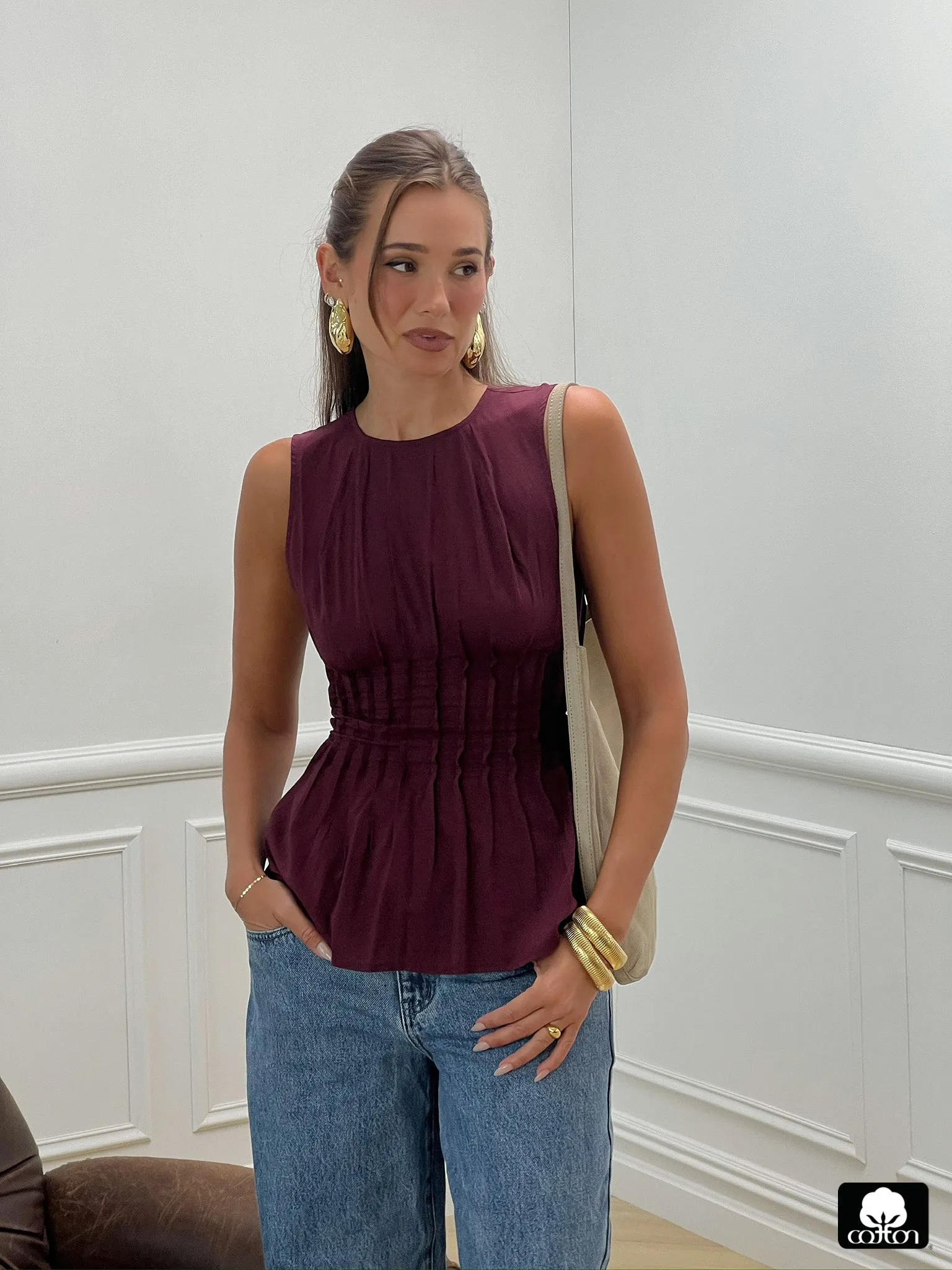 Pleated Peplum Top sold by WeWoreWhat product image thumbnail 3