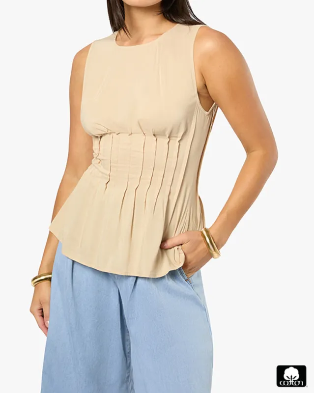 Pleated Peplum Top sold by WeWoreWhat
