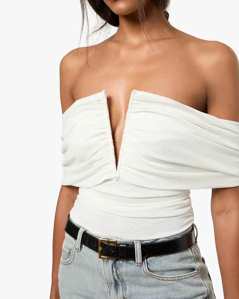 Ruched Off Shoulder Bodysuit sold by WeWoreWhat product image thumbnail 5