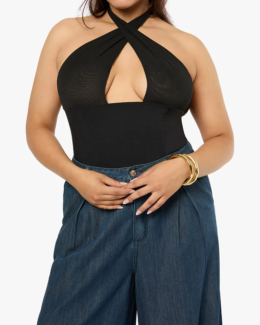 Cross Halter Corset Top sold by WeWoreWhat