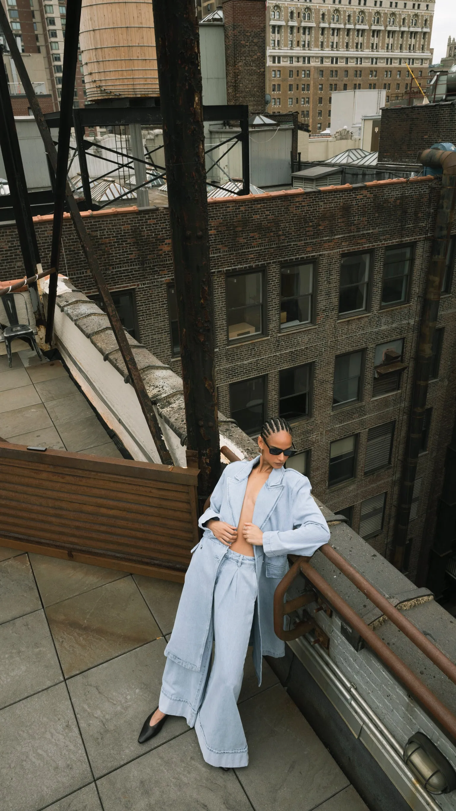 Denim Blazer Jacket sold by WeWoreWhat product image thumbnail 3