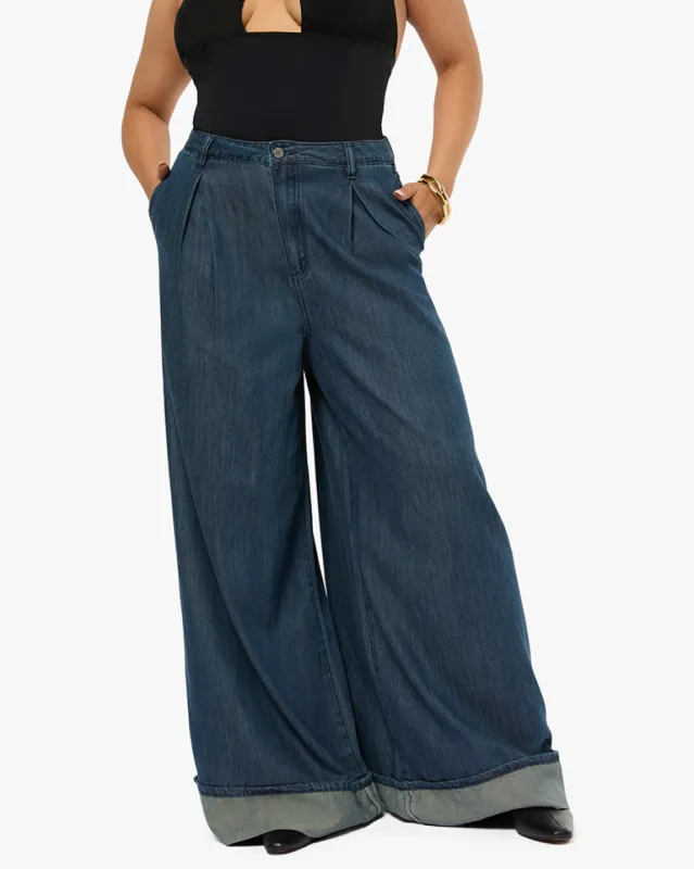 Pleated Wide Leg Jean sold by WeWoreWhat