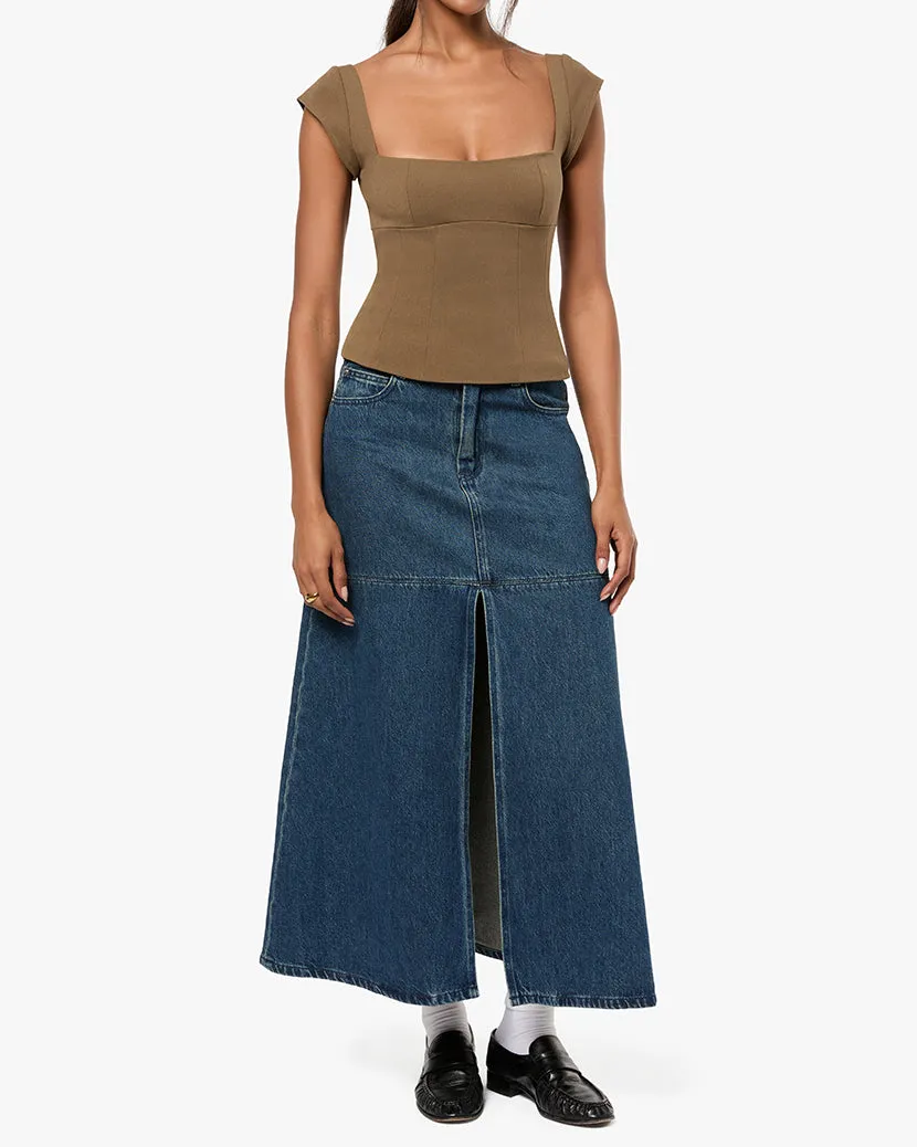 Denim Maxi Skirt sold by WeWoreWhat product image thumbnail 4