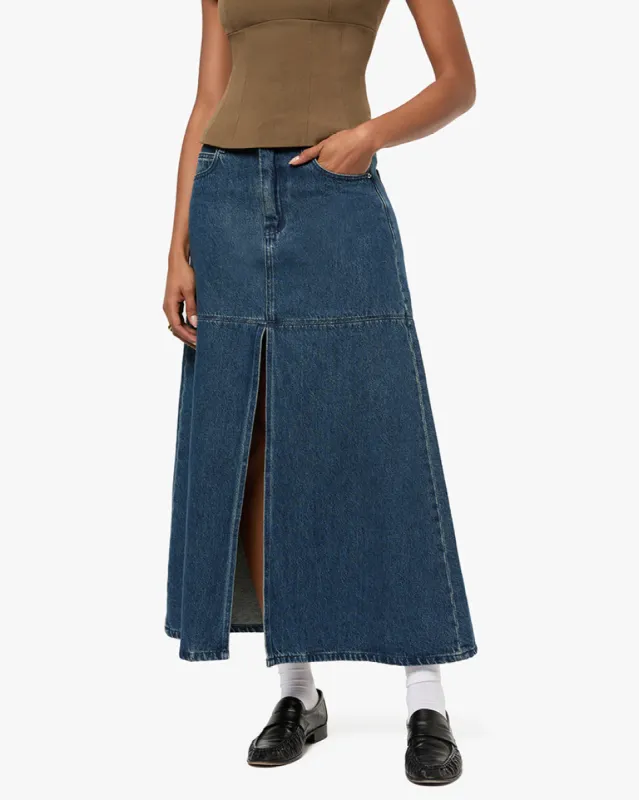 Denim Maxi Skirt sold by WeWoreWhat