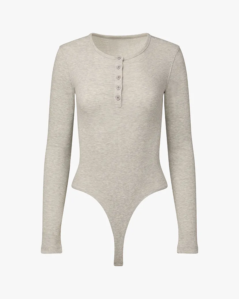 Crew Neck Henley Bodysuit sold by WeWoreWhat product image thumbnail 2