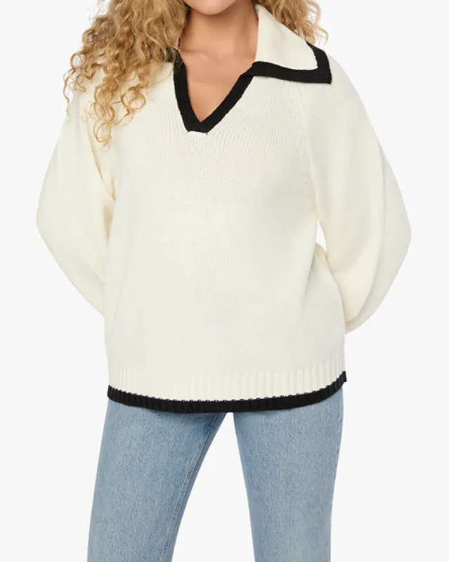 Collar V Neck Sweater sold by WeWoreWhat