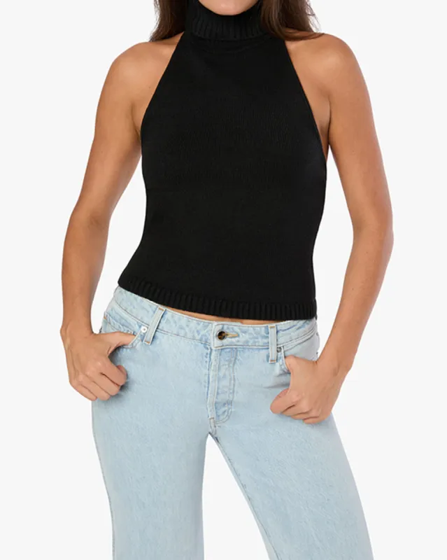 Open Back Halter Sweater Top sold by WeWoreWhat