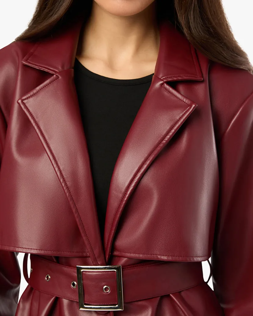 Vegan Leather Trench Coat sold by WeWoreWhat product image thumbnail 5