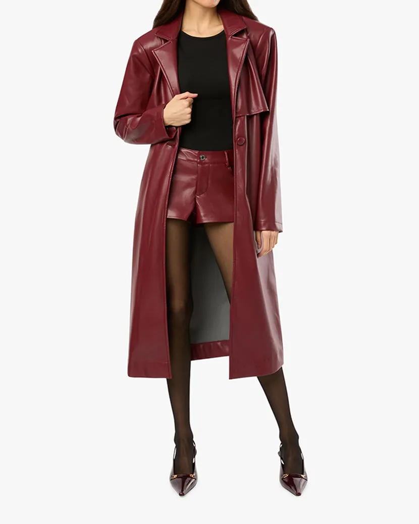 Vegan Leather Trench Coat sold by WeWoreWhat product image thumbnail 4