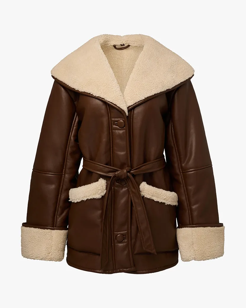 Vegan Leather Bonded Faux Fur Jacket sold by WeWoreWhat product image thumbnail 2
