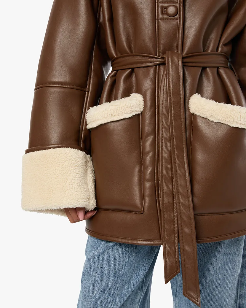 Vegan Leather Bonded Faux Fur Jacket sold by WeWoreWhat product image thumbnail 5