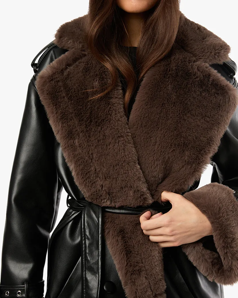 Bonded Faux Fur Overcoat sold by WeWoreWhat product image thumbnail 4