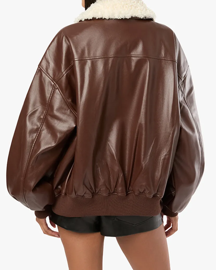 Faux Sherpa Collar Bomber Jacket sold by WeWoreWhat product image thumbnail 5
