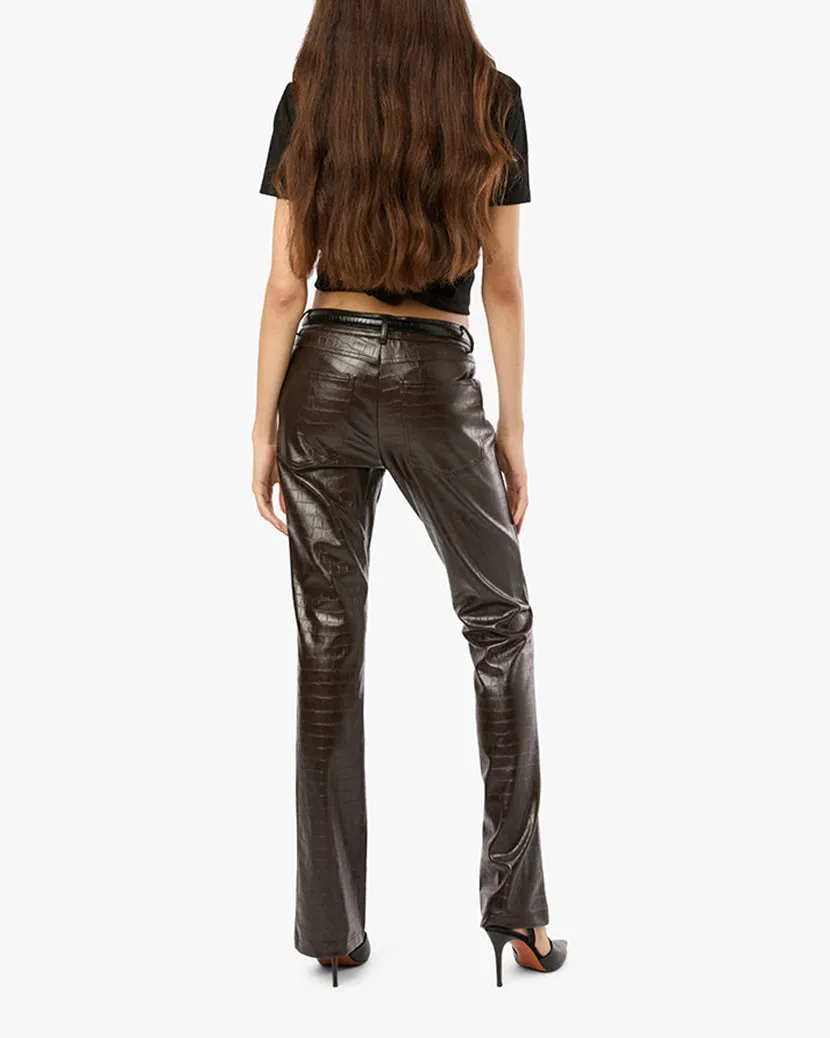 Vegan Leather Croc Mid Rise Flare Pant sold by WeWoreWhat product image thumbnail 5